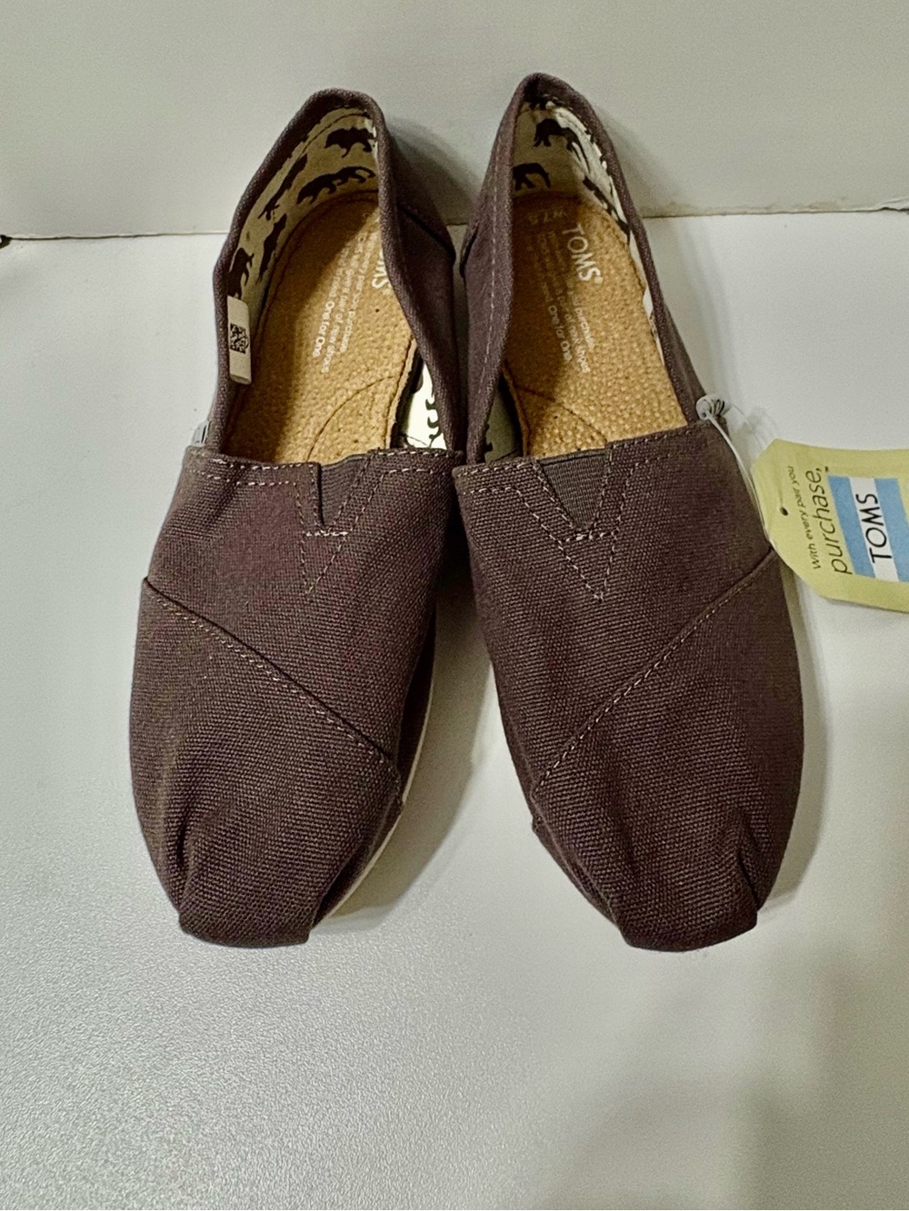 Toms Women’s Slip-On Loafers in Ash Canvas Brown
